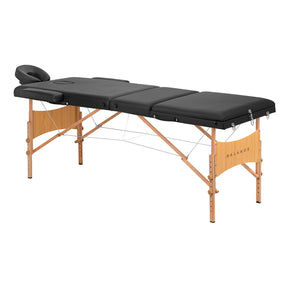 BALANCE wooden folding massage table 3 segment black - BVShop