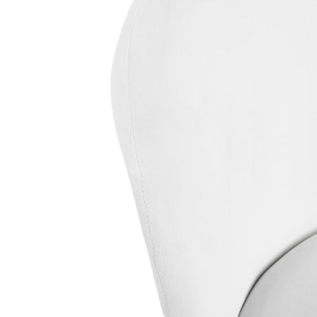 Back view of 4RICO Linea white chair with modern curved backrest design