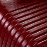 Red barber chair Gabbiano Royal X padded armrests chrome details