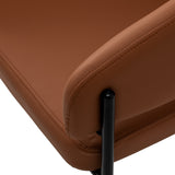 4RICO Novo brown synthetic leather chair with rounded backrest