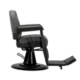 Angled view of Gabbiano Bruno graphite barber chair for barbershop