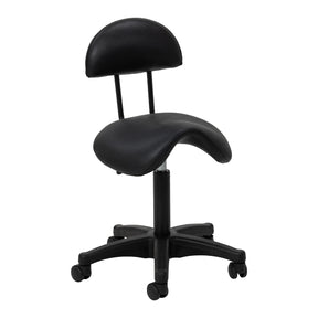Schwarzer ACTIVESHOP 6001 Kosmetikhocker in Sattelform mit Rückenlehne