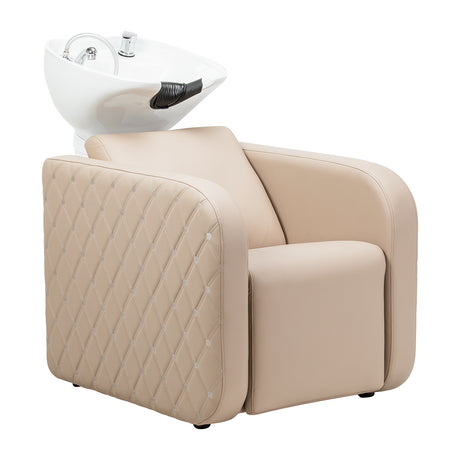 Gabbiano Sylvia Plus Elektrische Friseurwaschanlage Mit Massage – Beige · Gesamtansicht