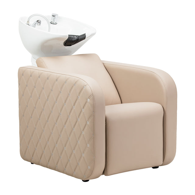 Gabbiano Sylvia Plus Elektrische Friseurwaschanlage Mit Massage – Beige · Gesamtansicht