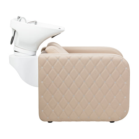 Gabbiano Sylvia Plus Elektrische Friseurwaschanlage Mit Massage – Beige · Seitenansicht