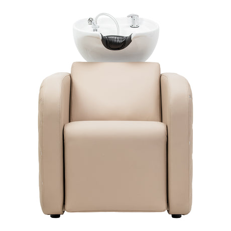 Gabbiano Sylvia Plus Elektrische Friseurwaschanlage Mit Massage – Beige · Vorderansicht