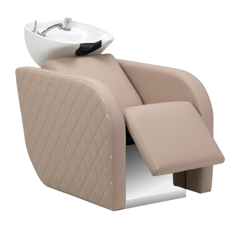 Gabbiano Ines Elektrische Friseurwaschanlage Mit Massage – Beige · Fußstützenposition