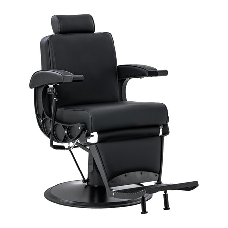 Gabbiano Continental Barberstuhl Mit Massage – Schwarz · Gesamtansicht