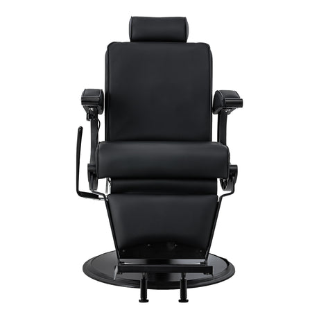Gabbiano Continental Barberstuhl Mit Massage – Schwarz · Vorderansicht