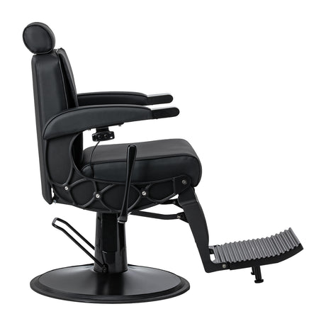 Gabbiano Continental Barberstuhl Mit Massage – Schwarz · Seitenansicht