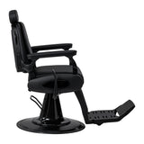 Gabbiano Francesco Barberstuhl Mit Massage – Schwarz, Schwarze Basis · Seitenansicht