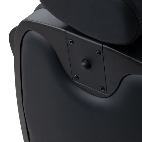 Gabbiano Francesco Barberstuhl Mit Massage – Schwarz, Schwarze Basis · Rückwanddetail