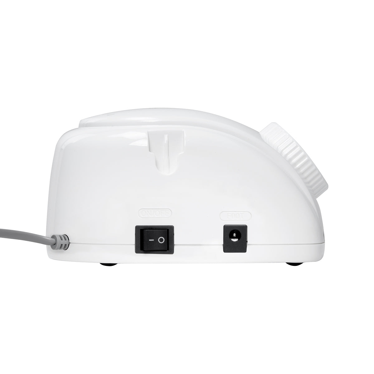 EXO Futura Nagelfräser 65W – Weiß · Anschlussbuchsen