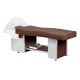 Gabbiano Head Spa 017 hair washing bed in brown with cushioned headrest and adjustable design for comfortable hair washing.