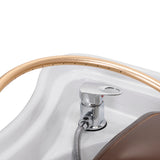 Gabbiano Head Spa 017 hair washing bed in brown with cushioned surface and built-in headrest for comfortable hair care.