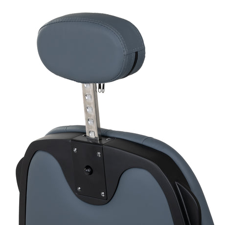 GABBIANO Barber's Chair Gabbiano Francesco Graphite with black base, featuring plush upholstery and adjustable design for barber shops.