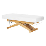Sillon Siesta Elektrische SPA-Liege – Weiß, Hellbraunes Untergestell · Gesamtansicht