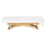 Sillon Siesta Elektrische SPA-Liege – Weiß, Hellbraunes Untergestell · Seitenansicht