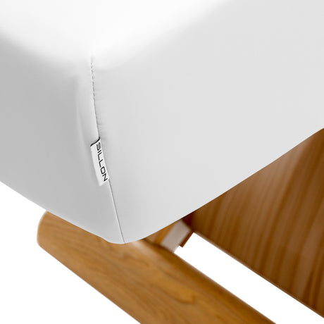 Sillon Siesta Elektrische SPA-Liege – Weiß, Hellbraunes Untergestell · Abnehmbarer Bezug