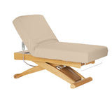 Sillon Siesta Elektrische SPA-Liege – Beige, Hellbraunes Untergestell · Zurückgelehnte Position