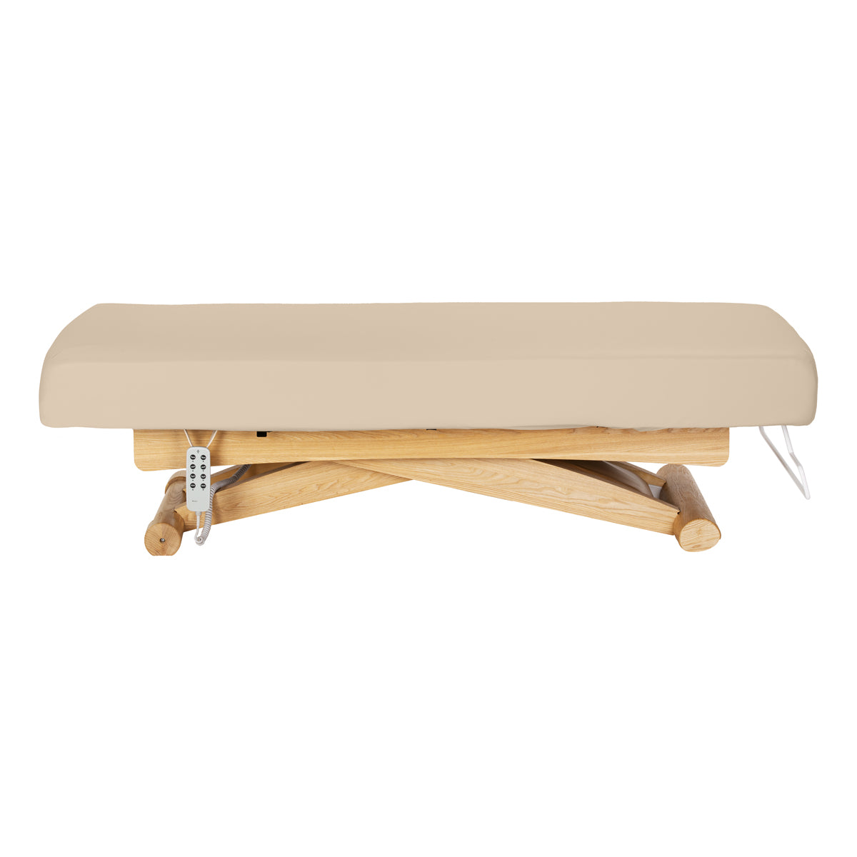 Sillon Siesta Elektrische SPA-Liege – Beige, Hellbraunes Untergestell · Seitenansicht