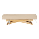 Sillon Siesta Elektrische SPA-Liege – Beige, Hellbraunes Untergestell · Seitenansicht