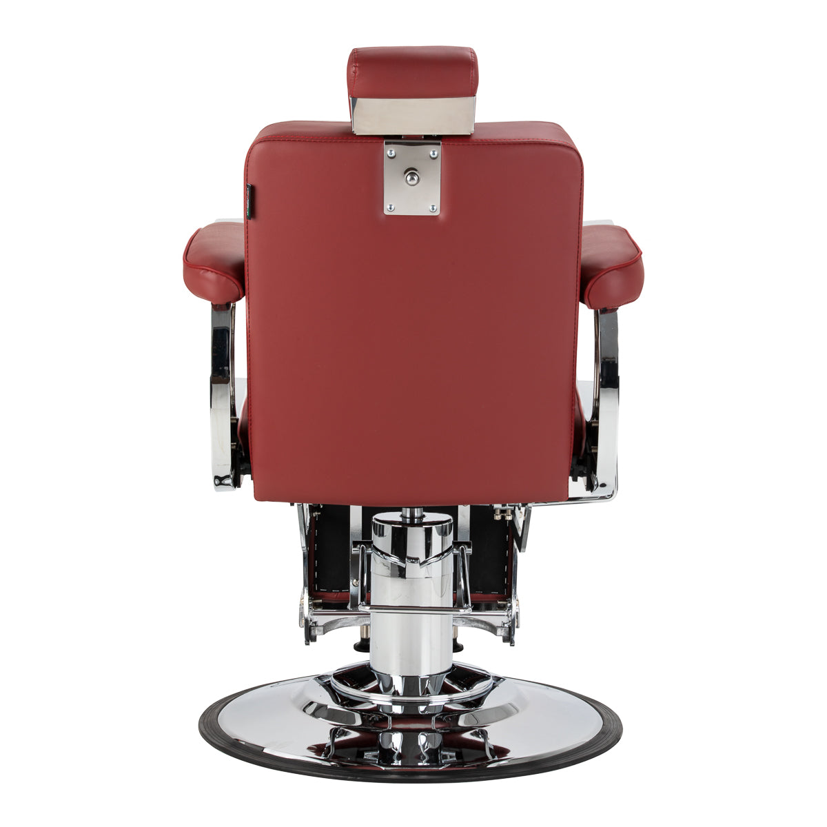 Gabbiano Visionerio+ hydraulischer Barberstuhl – Rot, Chromgestell; Rückansicht