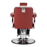 Gabbiano Visionerio+ hydraulischer Barberstuhl – Rot, Chromgestell; Rückansicht