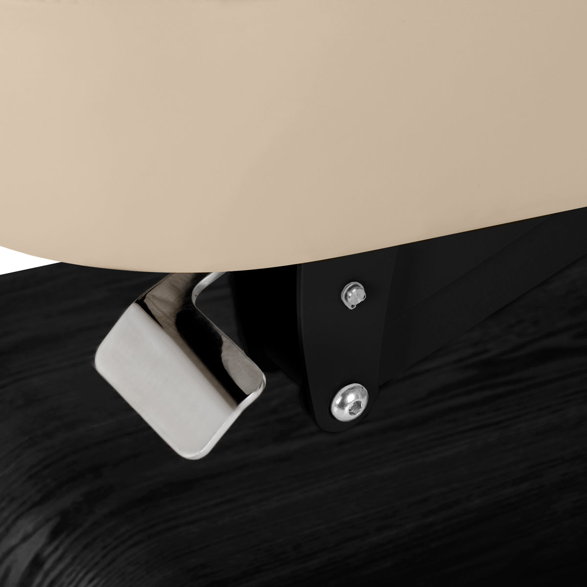 Sillon Relax Elektrische SPA-Liege – Beige, Untergestell Schwarz · Befestigungsdetail