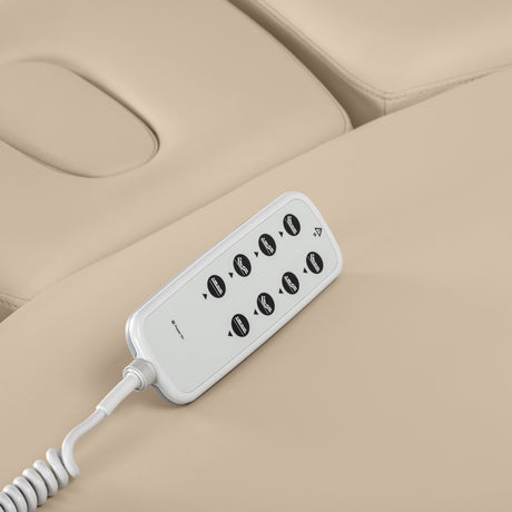 Sillon Relax Elektrische SPA-Liege – Beige, Untergestell Schwarz · Fernbedienung