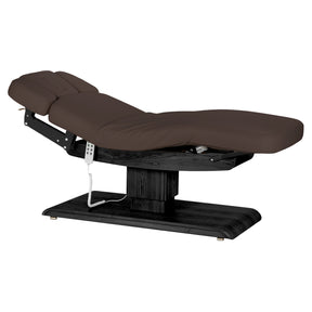 Sillon Relax Elektrische SPA-Liege – Dunkelbraun, Untergestell Schwarz · Gesamtansicht