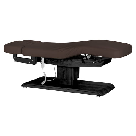Sillon Relax Elektrische SPA-Liege – Dunkelbraun, Untergestell Schwarz · Gesamtansicht