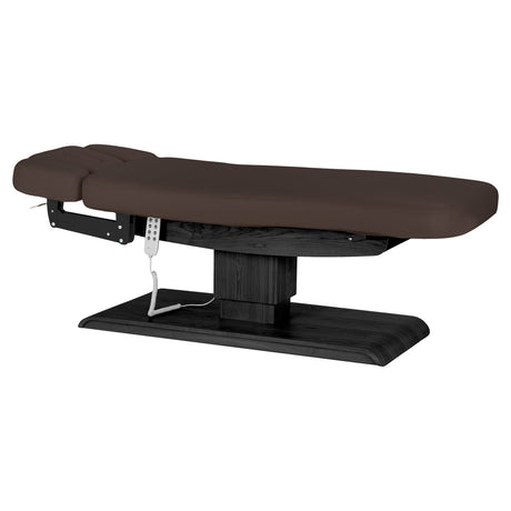 Sillon Relax Elektrische SPA-Liege – Dunkelbraun, Untergestell Schwarz · Gesamtansicht