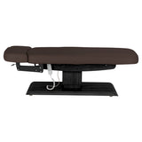 Sillon Relax Elektrische SPA-Liege – Dunkelbraun, Untergestell Schwarz · Seitenansicht