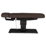 Sillon Relax Elektrische SPA-Liege – Dunkelbraun, Untergestell Schwarz · Seitenansicht