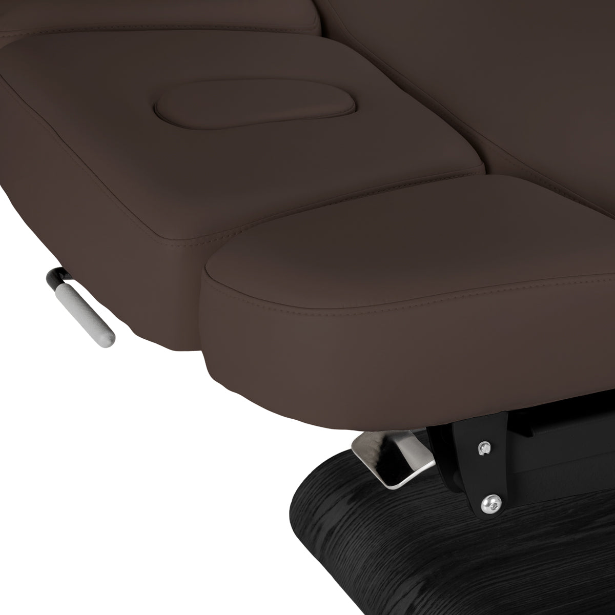 Sillon Relax Elektrische SPA-Liege – Dunkelbraun, Untergestell Schwarz · Kopfstütze