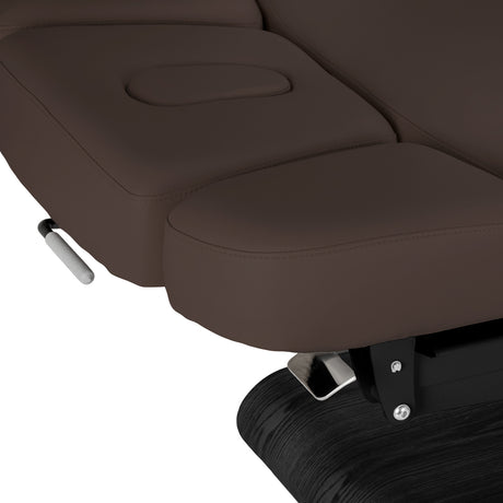 Sillon Relax Elektrische SPA-Liege – Dunkelbraun, Untergestell Schwarz · Kopfstütze