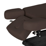 Sillon Relax Elektrische SPA-Liege – Dunkelbraun, Untergestell Schwarz · Seitliche Kopfstützenteile