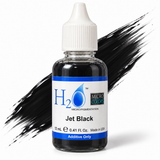 Li Pigments Micro Colors H2O Jet Black Practice Pigment 12ml — bottle with a liquid pigment colour swipe