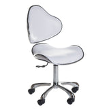 Taboret kosmetyczny z oparciem BD-9933 White - BVShop