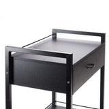 Black cosmetic cabinet BY-7017 from Beauty System with multiple storage compartments and a sleek modern design.