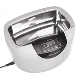 Professional ultrasonic cleaner by Beauty System, 2.5L VGT-6250, with stainless steel basin and digital control panel.