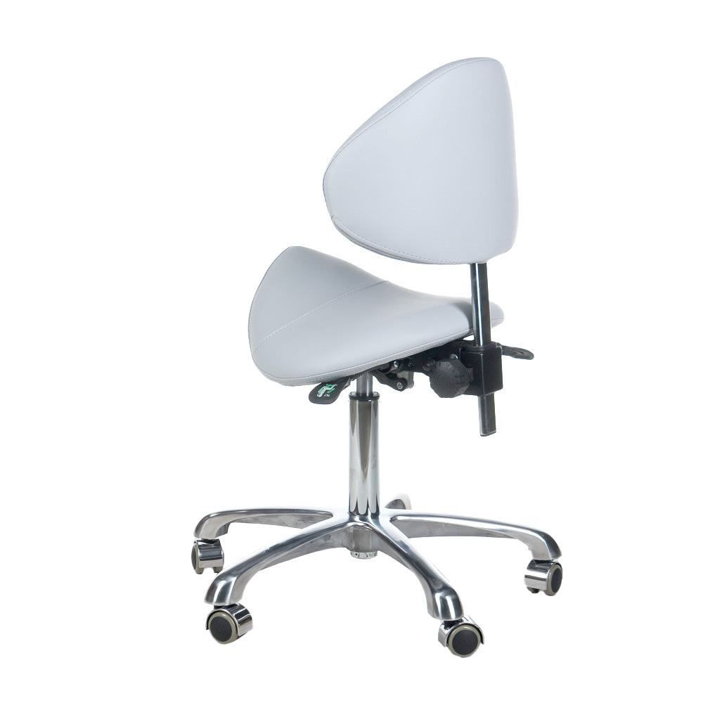 3-Taboret kosmetyczny z oparciem BY-3004 szary-3