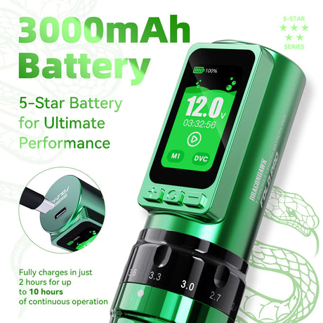 Mast Dragonhawk Fold Pro Year of Snake Edition Wireless Tattoo Machine - BVShop