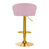 4Rico Bar Hocker QS-B16G pink velvet - BVShop