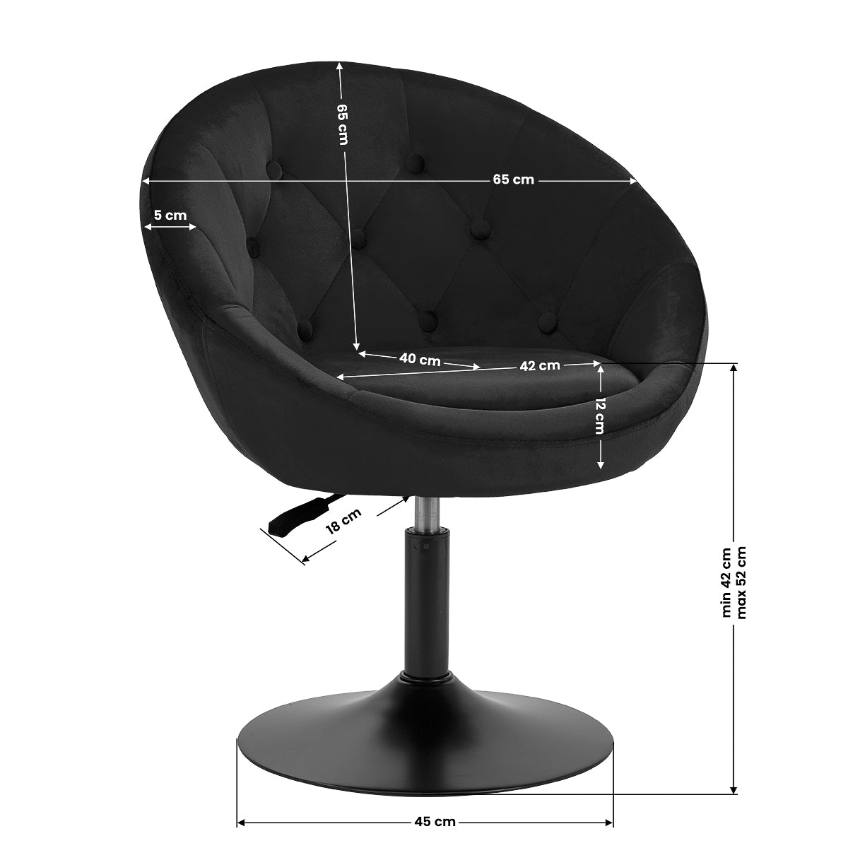 4Rico swivel chair QS-BL12G black - BVShop