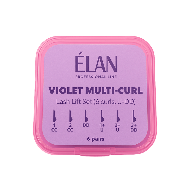 ÉLAN Lash Lift Silicone Pad Set VIOLET MULTI-CURL U–DD (6 Pairs) — 1