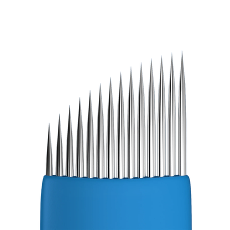 Box of 25 Brow Daddy GENIE Nano Feather Microblades for precise eyebrow microblading and detailing.