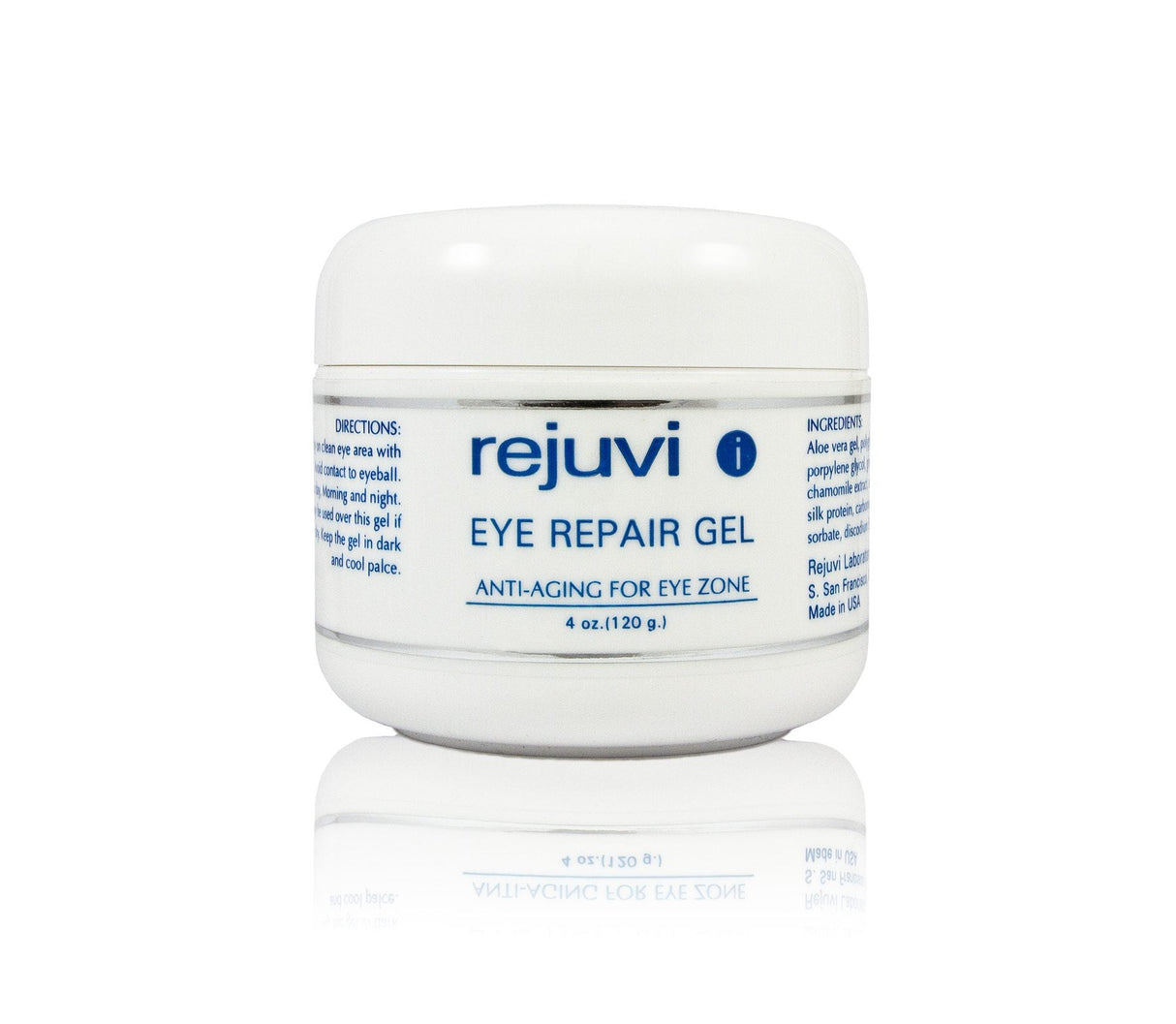 Rejuvi I Eye Repair Gel 120g jar for puffiness, dark circles, and fine lines