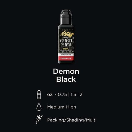 Kuro Sumi Imperial Tattoo-Tinte Dämon Schwarz